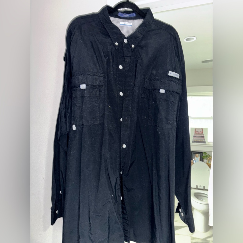 Columbia Black and White Long Sleeve Button down Shirt…Bundle of 2😀 Men’s 4X - Picture 2 of 8